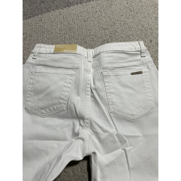 NWT Michael Kors Selma Skinny Jeans Womens Size 6 High Rise White Stretch - Picture 9 of 14